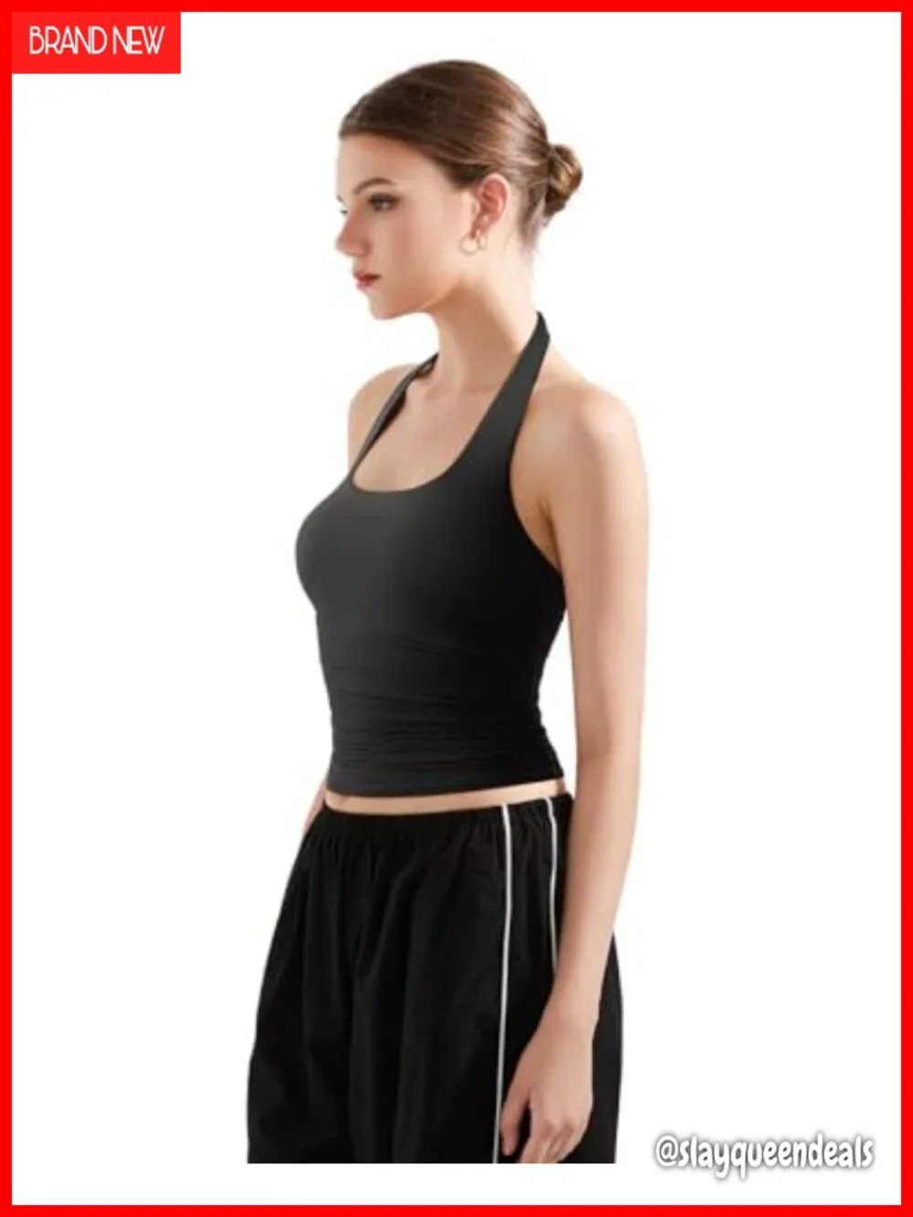 Double Lined Buttery Soft Halter Tank Top Y2K Going Out